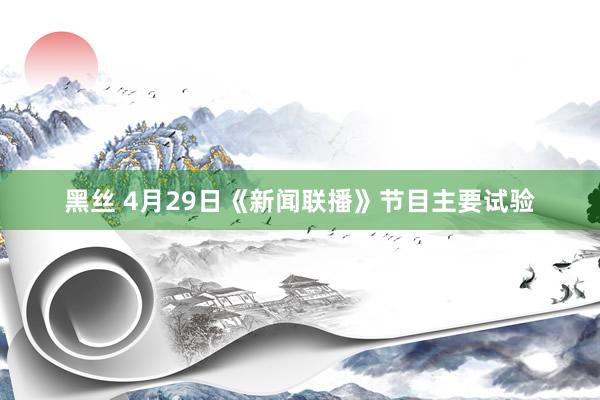 黑丝 4月29日《新闻联播》节目主要试验